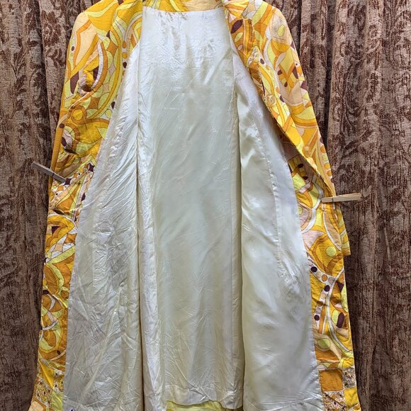 Vintage Handmade Dress and Coat Set Lined Med Groovy Psychedelic OOAK - Picture 10 of 16